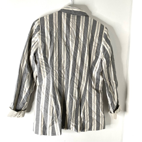 Dalia Grey Striped Lined Blazer NWT - Picture 2 of 11